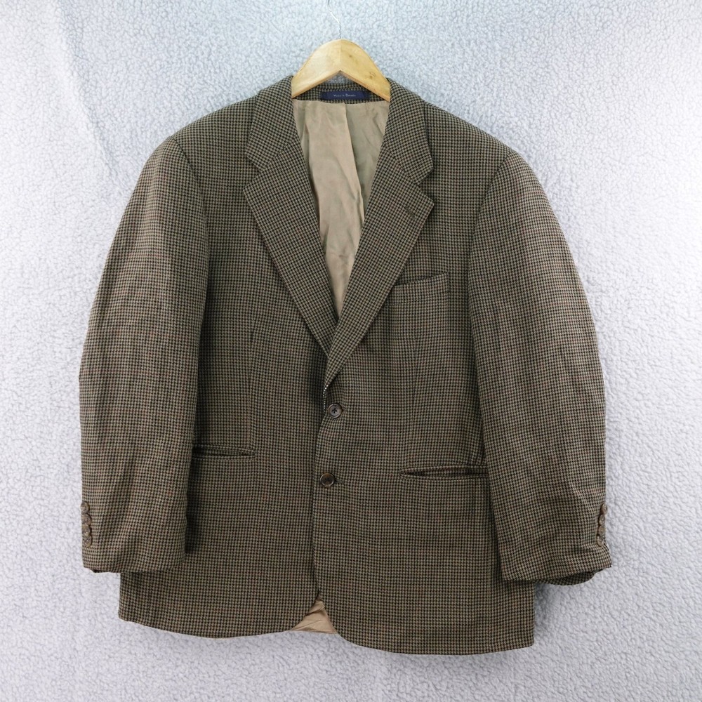 Polo University Club by Ralph Lauren Men's 42R Houndstooth Blazer Jacket Plaid