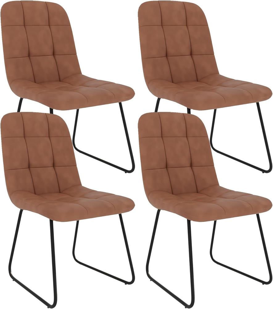 Modern Dining Chairs Set of 4 Faux Leather Kitchen Dining Room Chairs