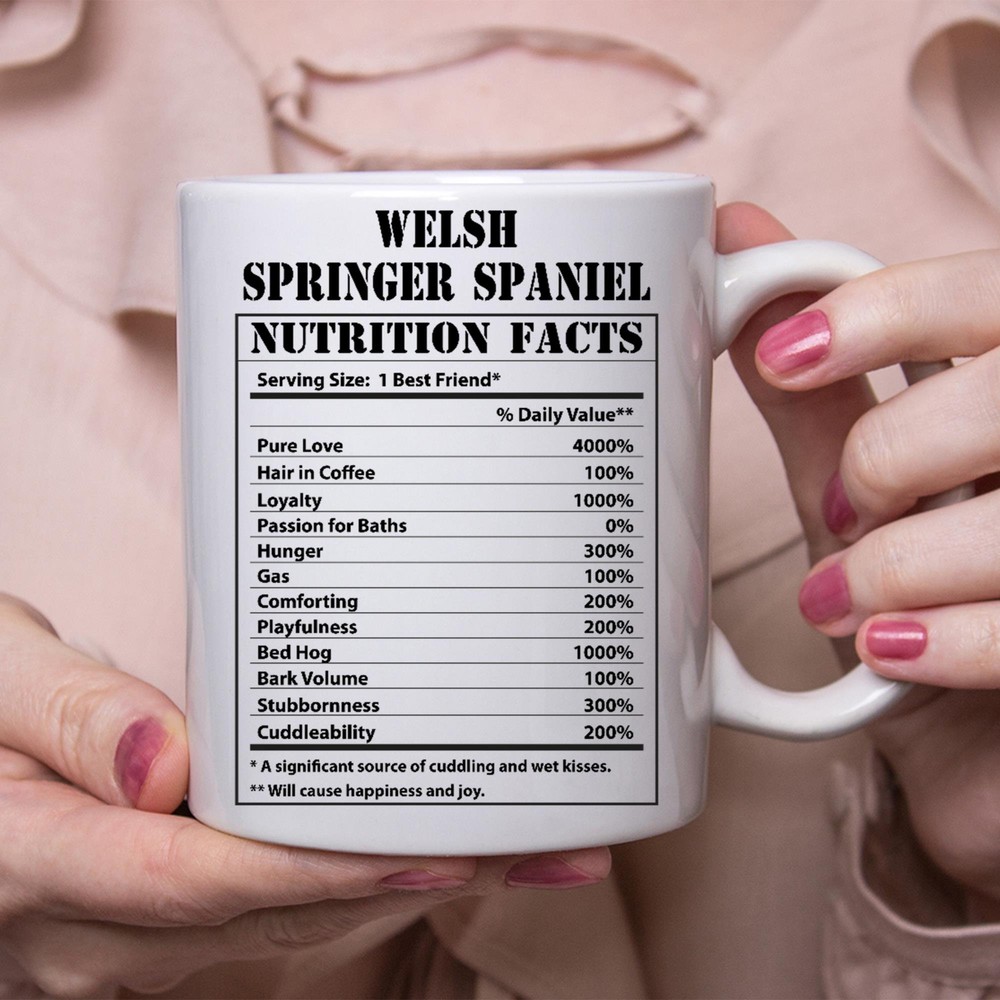 Funny Welsh Springer Spaniel Gifts Nutritional Facts White Coffee Mug