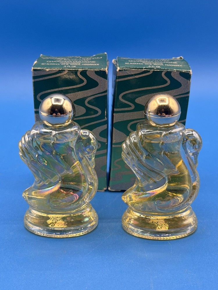 Vintage Avon Winged Princess Charisma Cologne Decanters Lot of 2 .50 Fl Oz