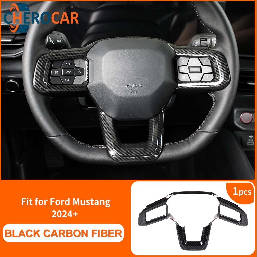 2024-25 Ford Mustang Carbon Fiber Steering Wheel Center Cover