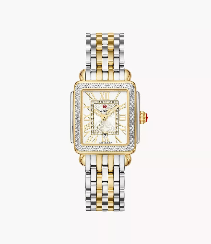 MICHELLE MWW06G000002 DECO MADISON MID TWO-TONE 18K GOLD-PLATED DIAMOND 31MM