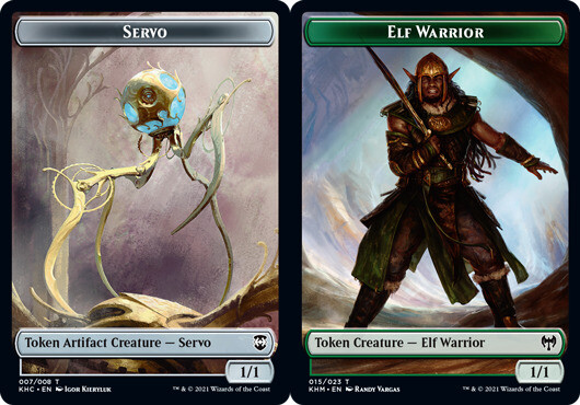 Elf Warrior and Servo Token Set x4 for MTG Kaldheim Commander NM English