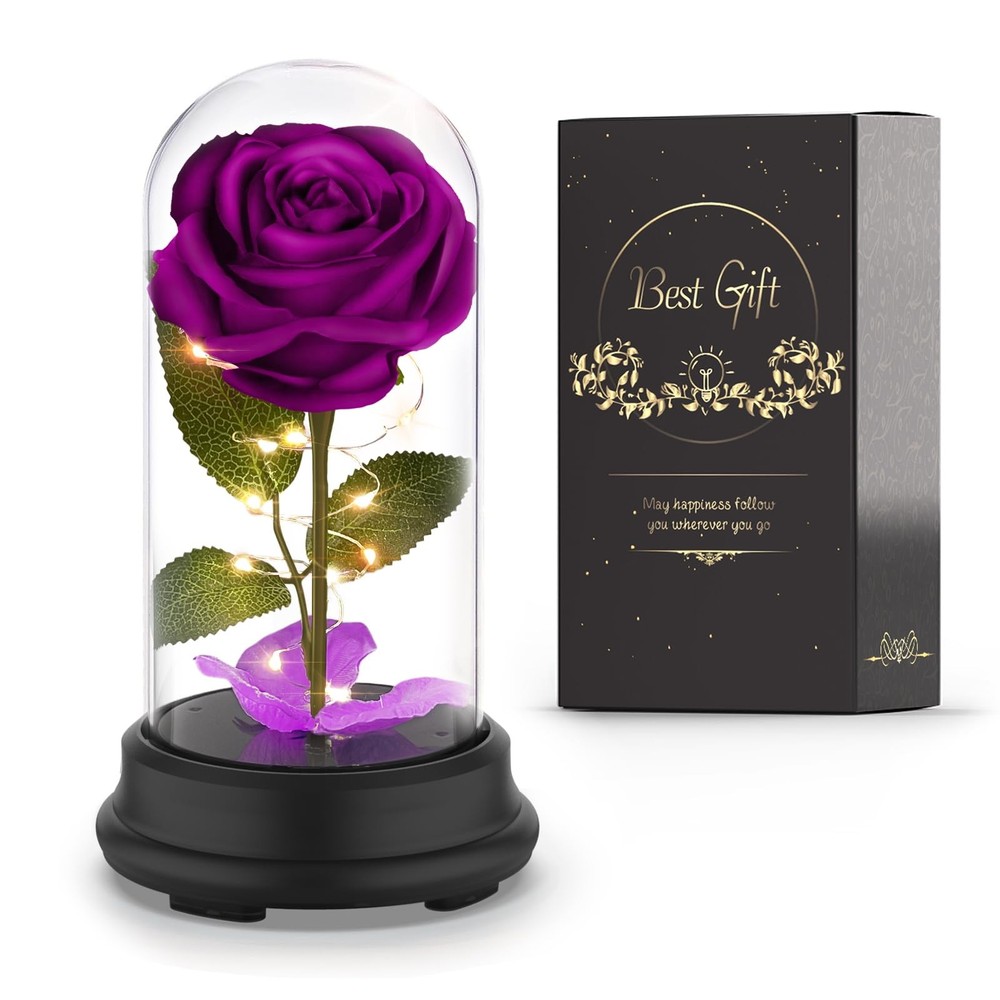 Valentine or Birthday Gift for Her - Artificial Rose Flowers in a Decorative Box