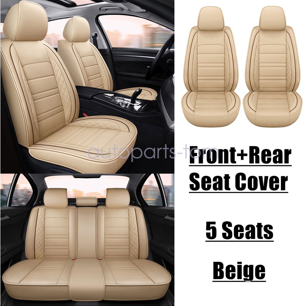 For Ford Escape 2007-2023 Car 5 Seat Covers PU Leather Front & Rear Cushion Pad