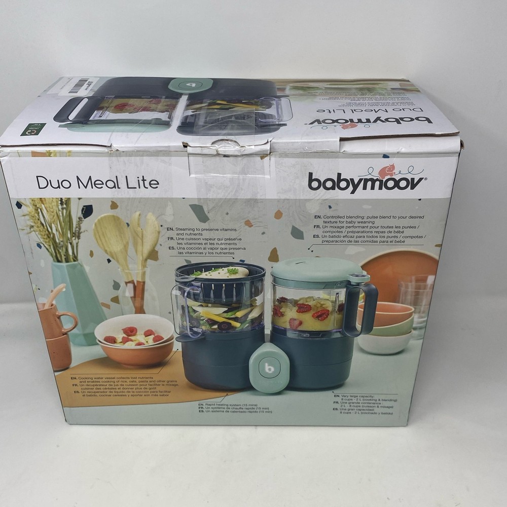 Babymoov Duo Meal Lite Baby Food Maker, Dark Grey/Mint, 68 oz