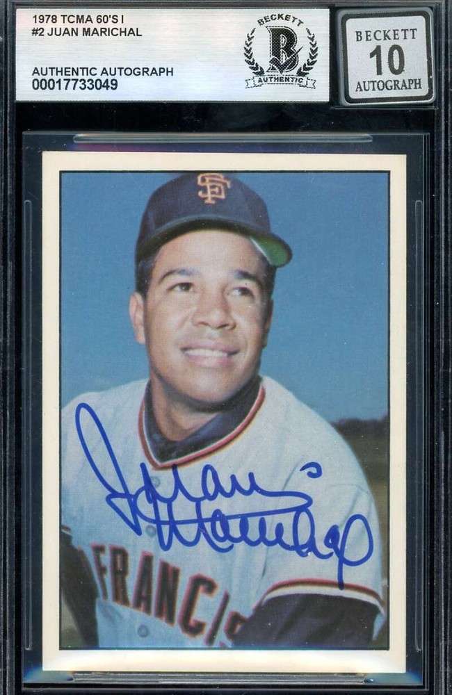 Juan Marichal Gem Mint 10 Beckett BAS Signed 1978 TCMA The 60s Autograph