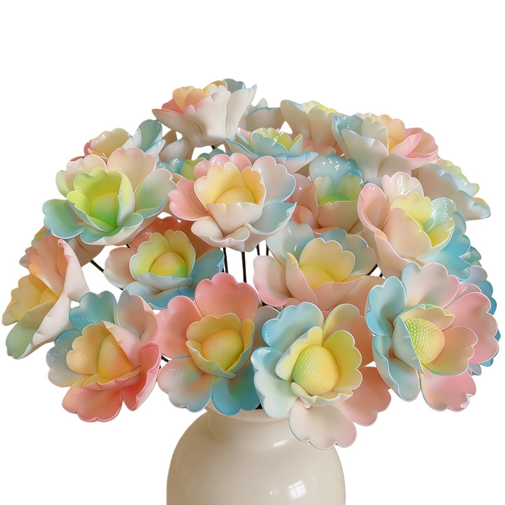 3D Handmade Ceramic Flowers Set of 25 Blossoms Eternal Flower Home Decor.Crea...