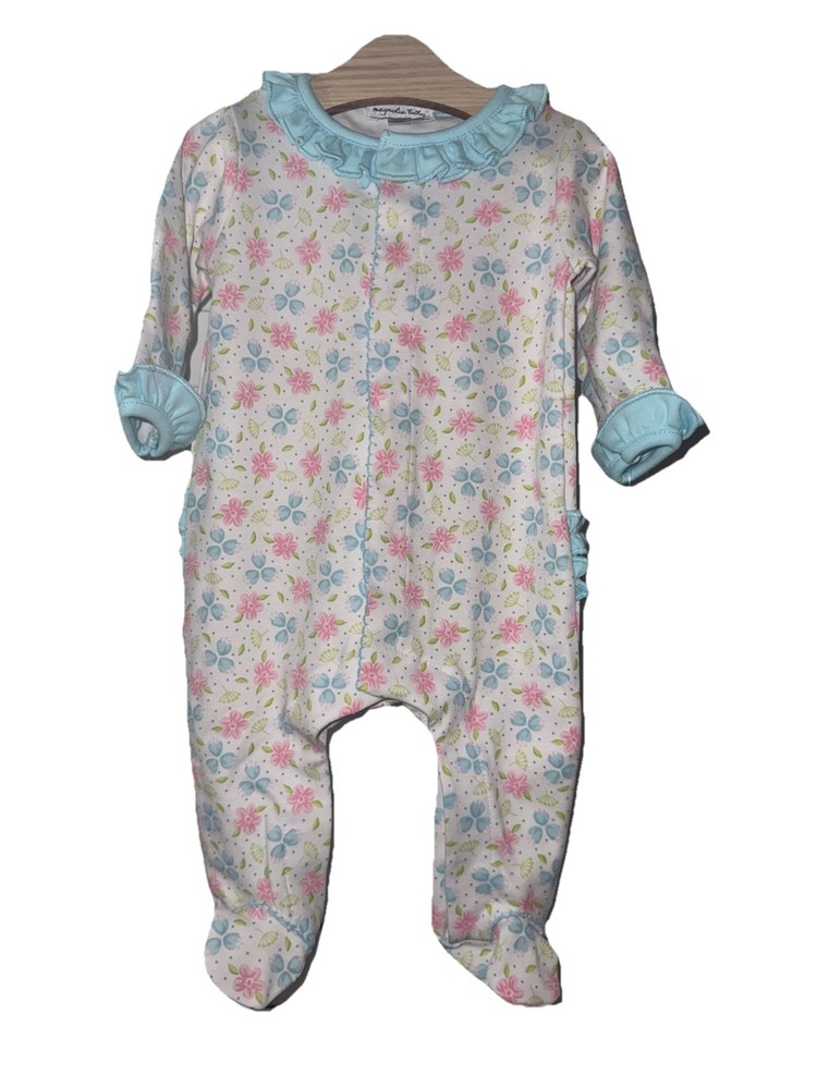 Magnolia Baby Girl Natalie’s Classics Pima Cotton Footie Size Newborn. MWT.