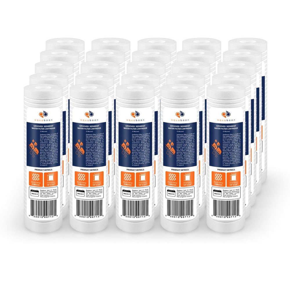 5 Micron 10 x 2.5 Grooved Sediment Water Filter Replacement for Whole House F...