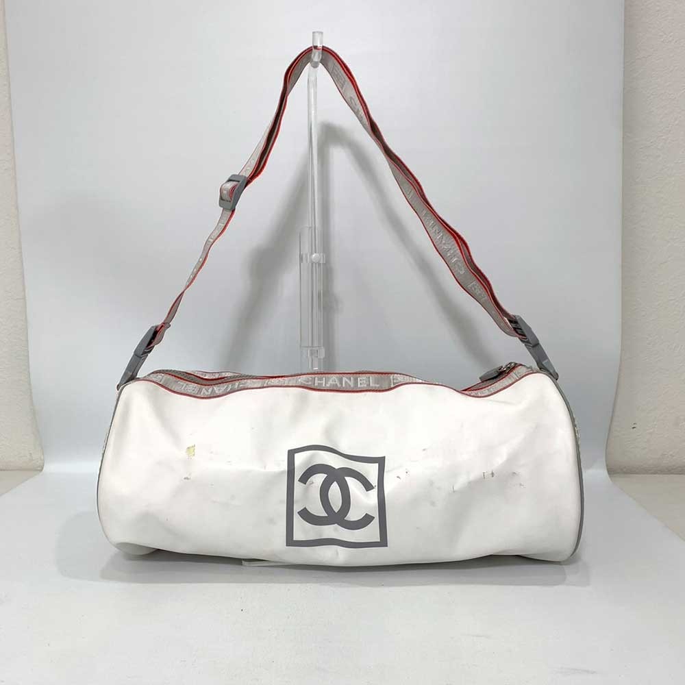 Chanel Sports Line Boston Bag in White Gray Red 10% Off Great Deal  