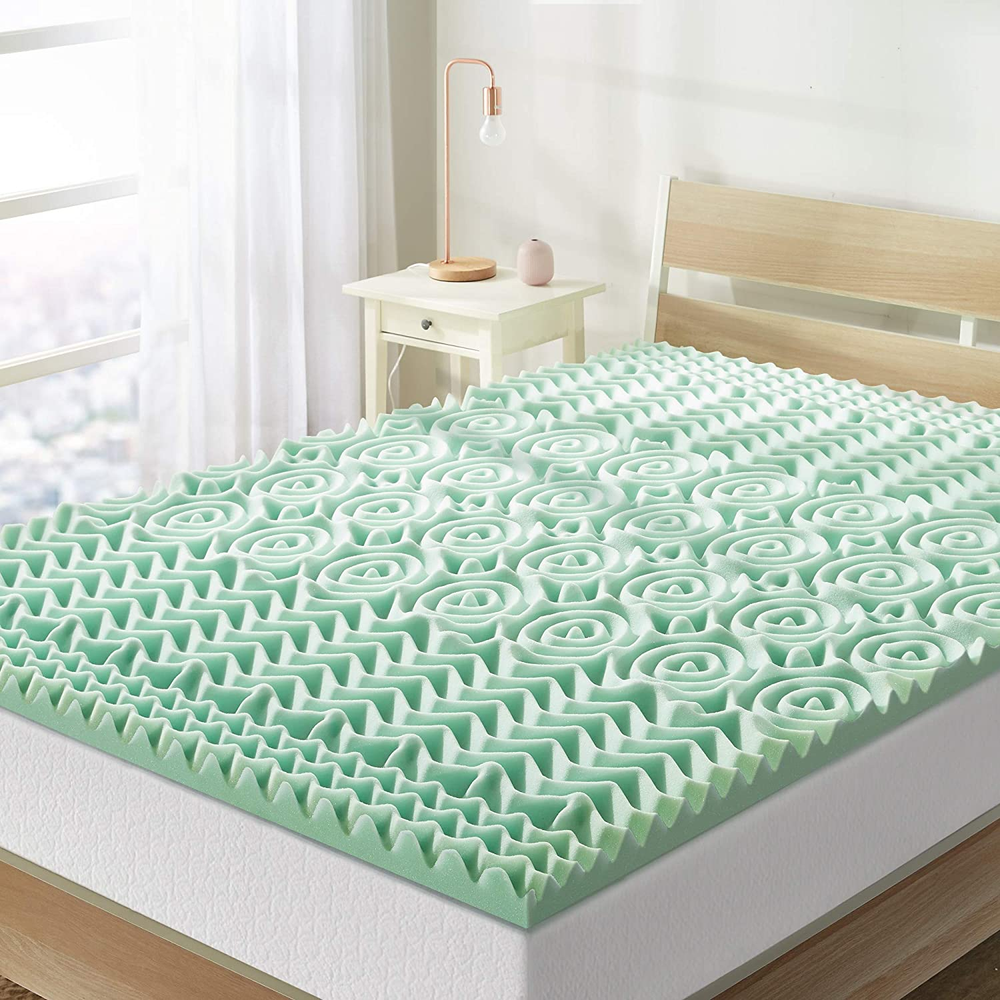Full Mattress Topper - 1.5 Inch 5-Zone Memory Foam Bed Topper Aloe Infused Cooli
