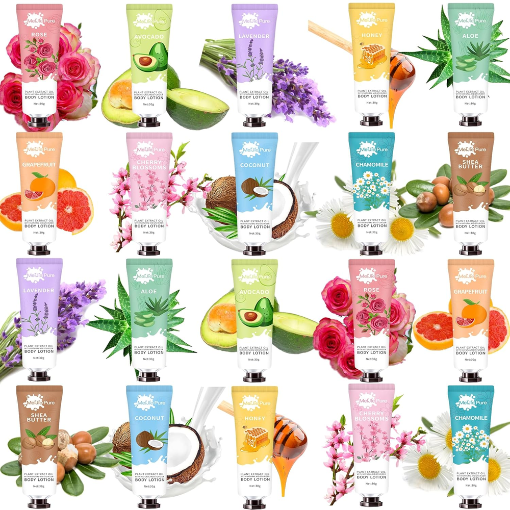 20 Pack Lotion for Women, Body Lotion for Dry Skin,Valentines Day Gifts for Her,