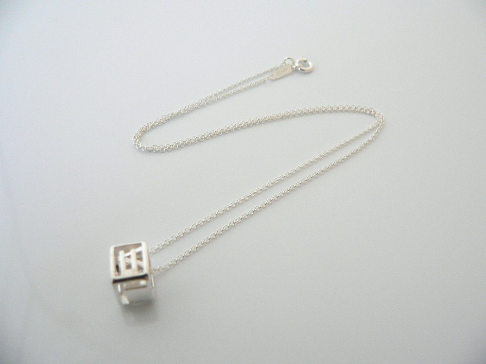 Tiffany & Co Silver LOVE Cube Necklace Pendant Charm ERA Gift