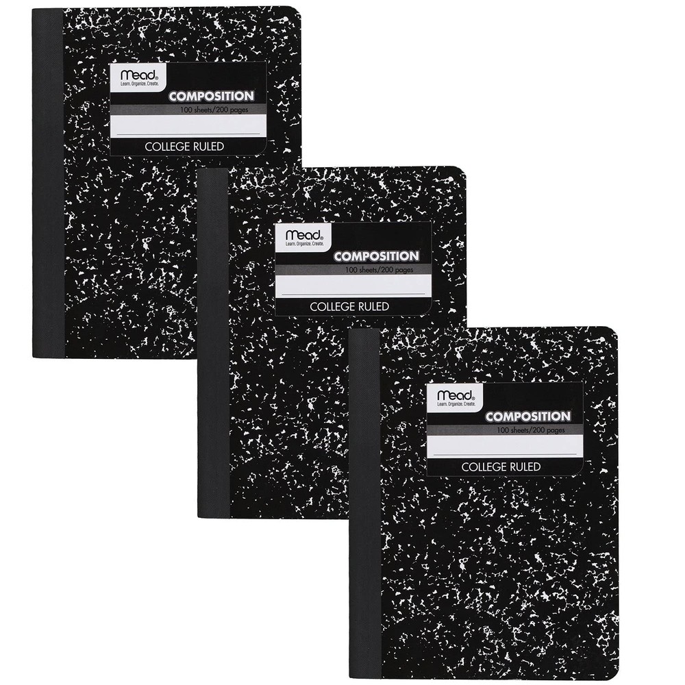 3-Pack College Ruled Composition Notebooks – 9.75 x 7.5 Inches