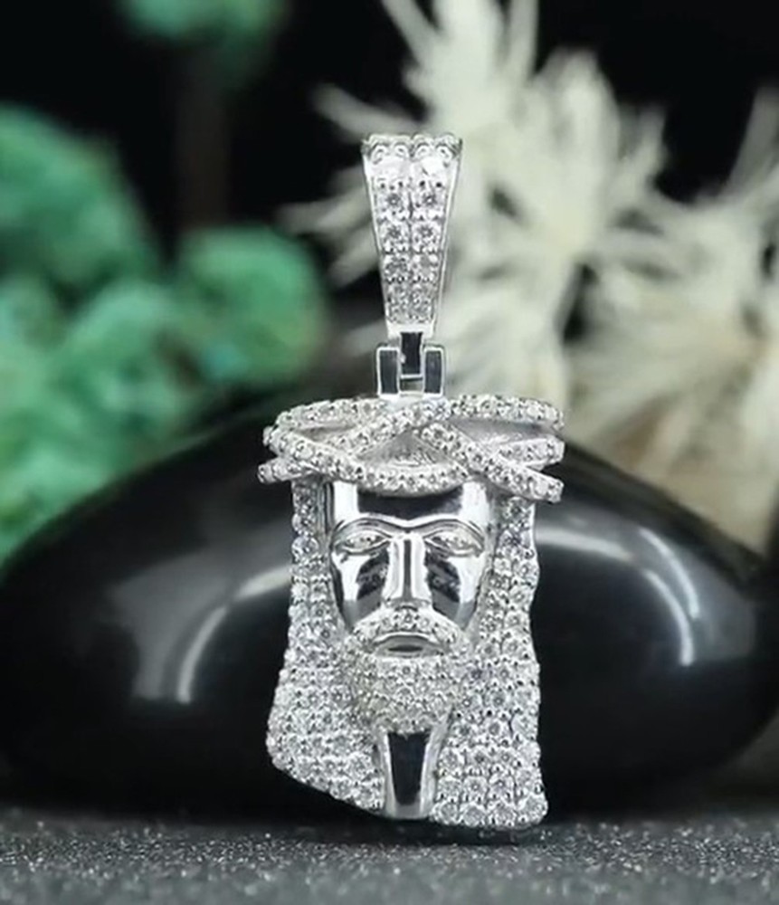 1.5-3.5 Inch Custom Jesus Face Moissanite Hip Hop Pendant VVS1 D White Diamond