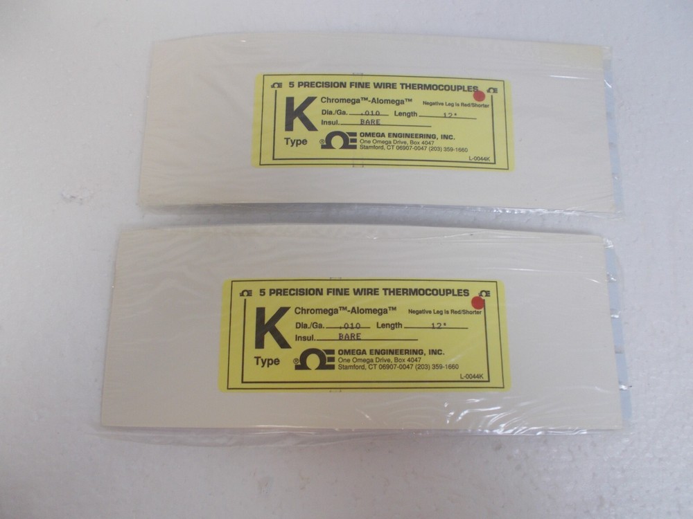 2Packs Omega L-0044K K Type  .010Awg Precision Fine Wire Thermocouple 12
