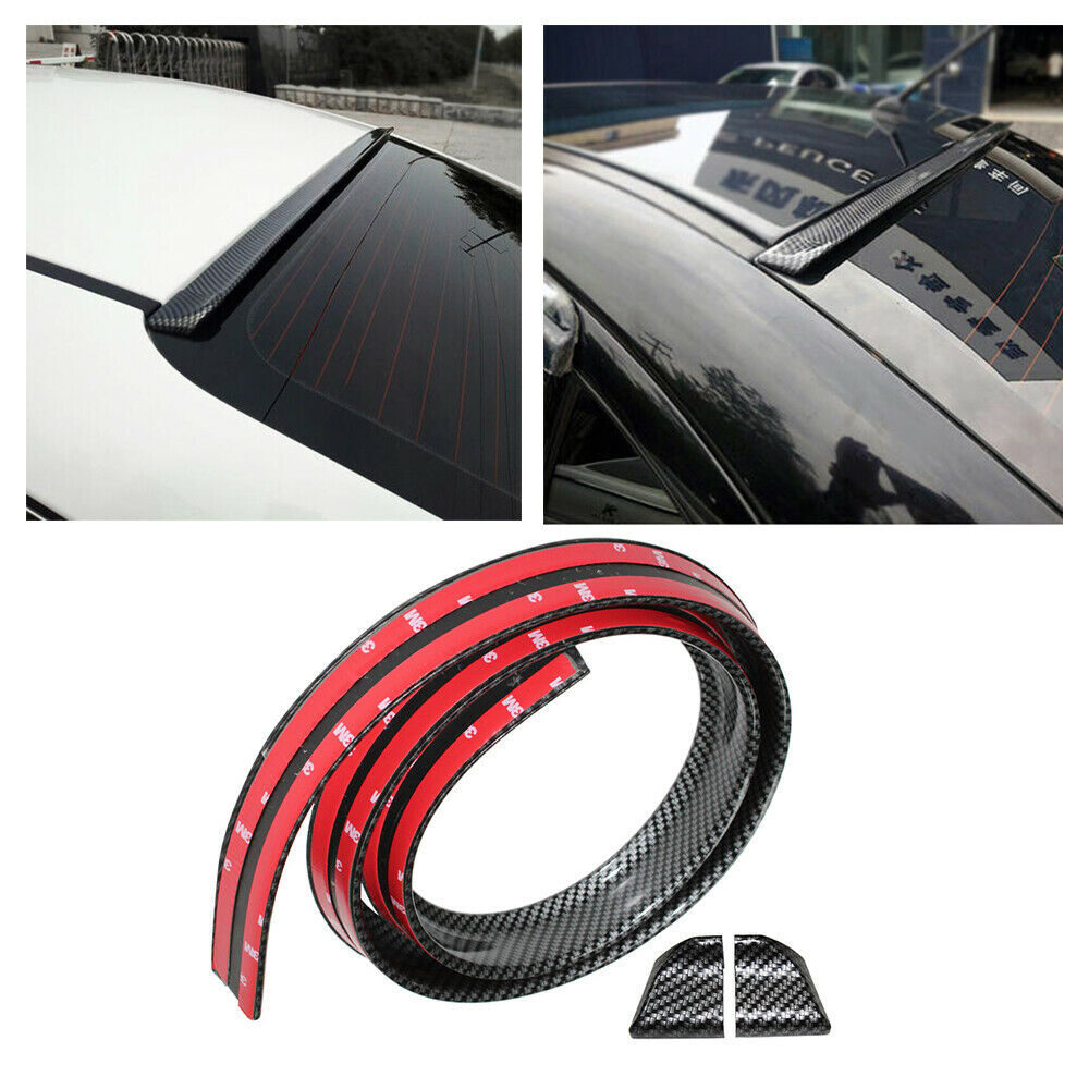 3D Carbon Fiber Car Rear Wing Lip Spoiler Tail Trunk Roof Trim Luxury Kit 4.9ft