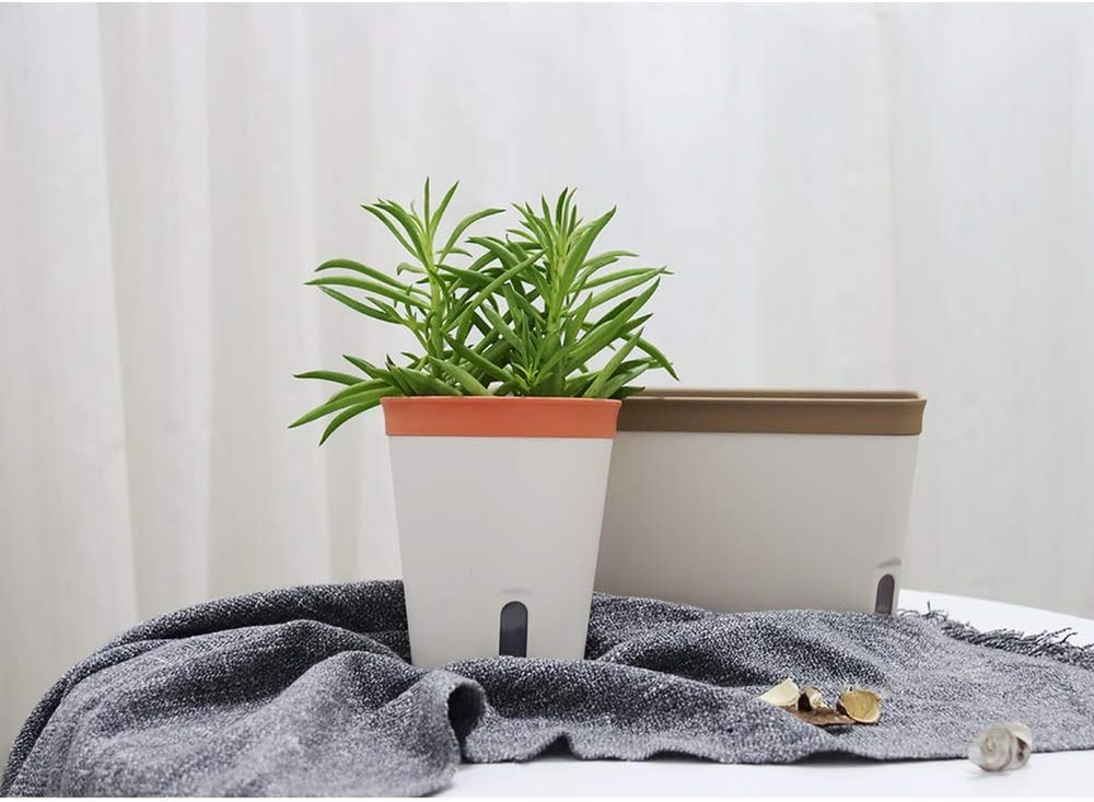Self Watering Pots Window Box for Indoor Plants Set of 6 Home Garden Modern D...