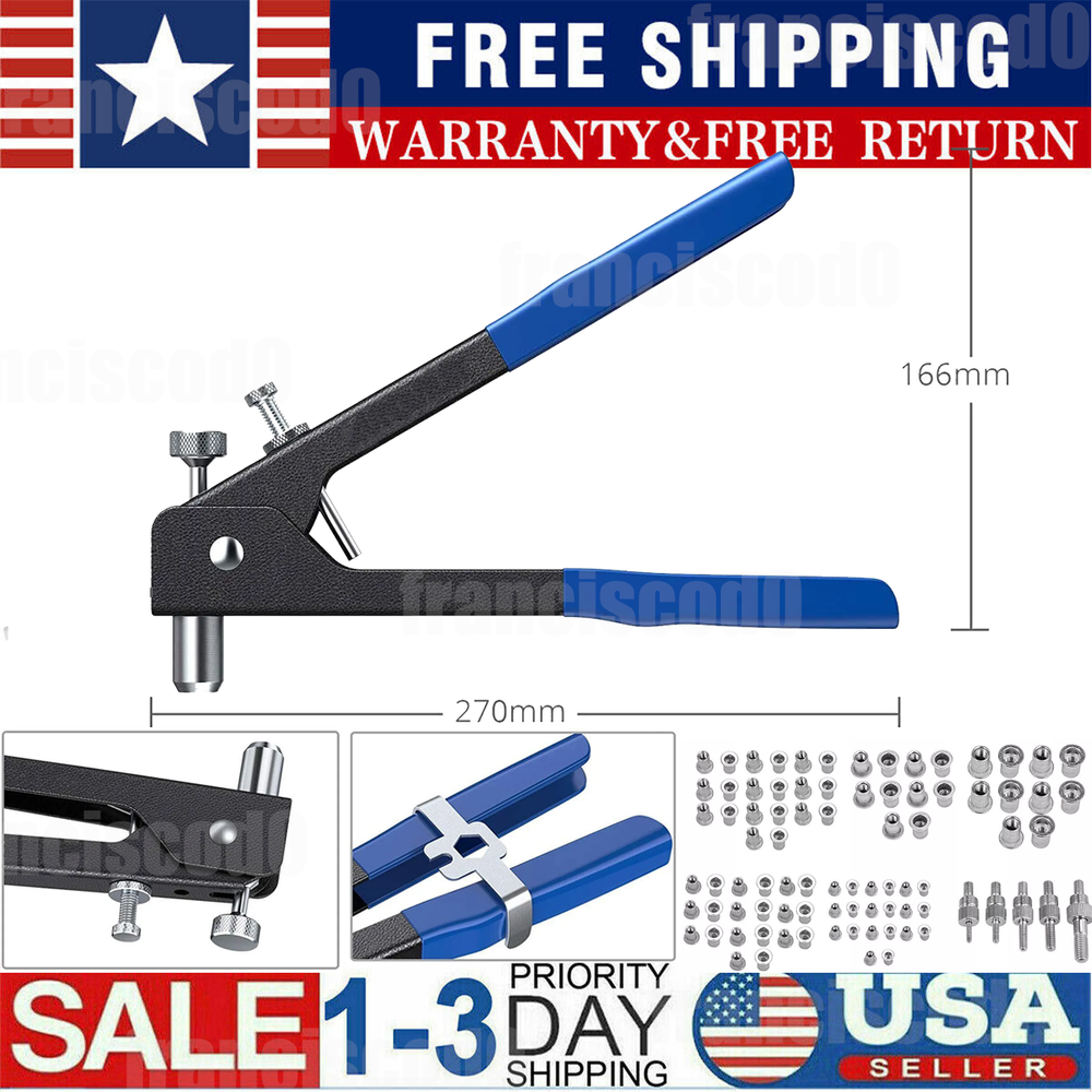 86PCS Rivet Nut Gun Kit Rivnut Setting Tools Nut Setter Tool Hand Blind Riveter