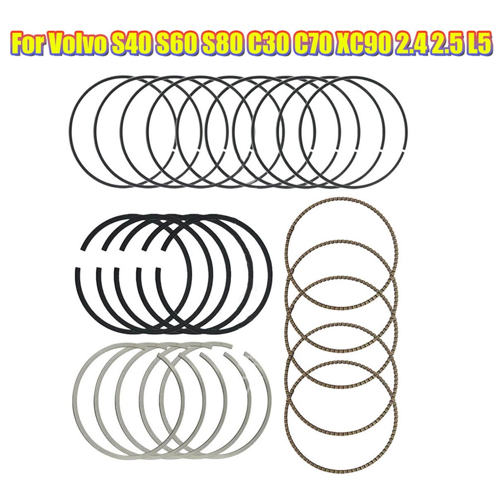 Volvo S40 S60 S80 C30 C70 XC90 2.4 2.5L B5244S B5254T Piston Ring Set Standard