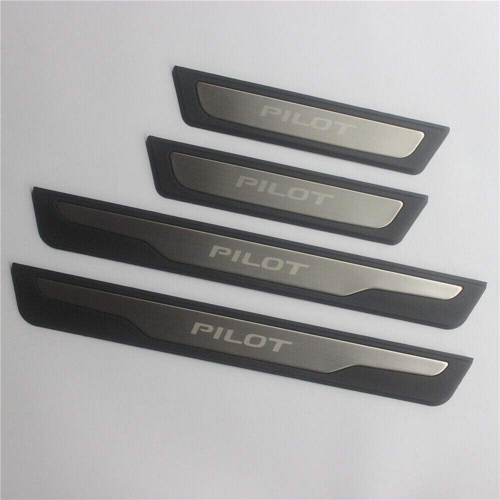 4PCS For Honda Pilot 2016-2022 Door Sill Scuff Plate Guard Sills Protector Trim
