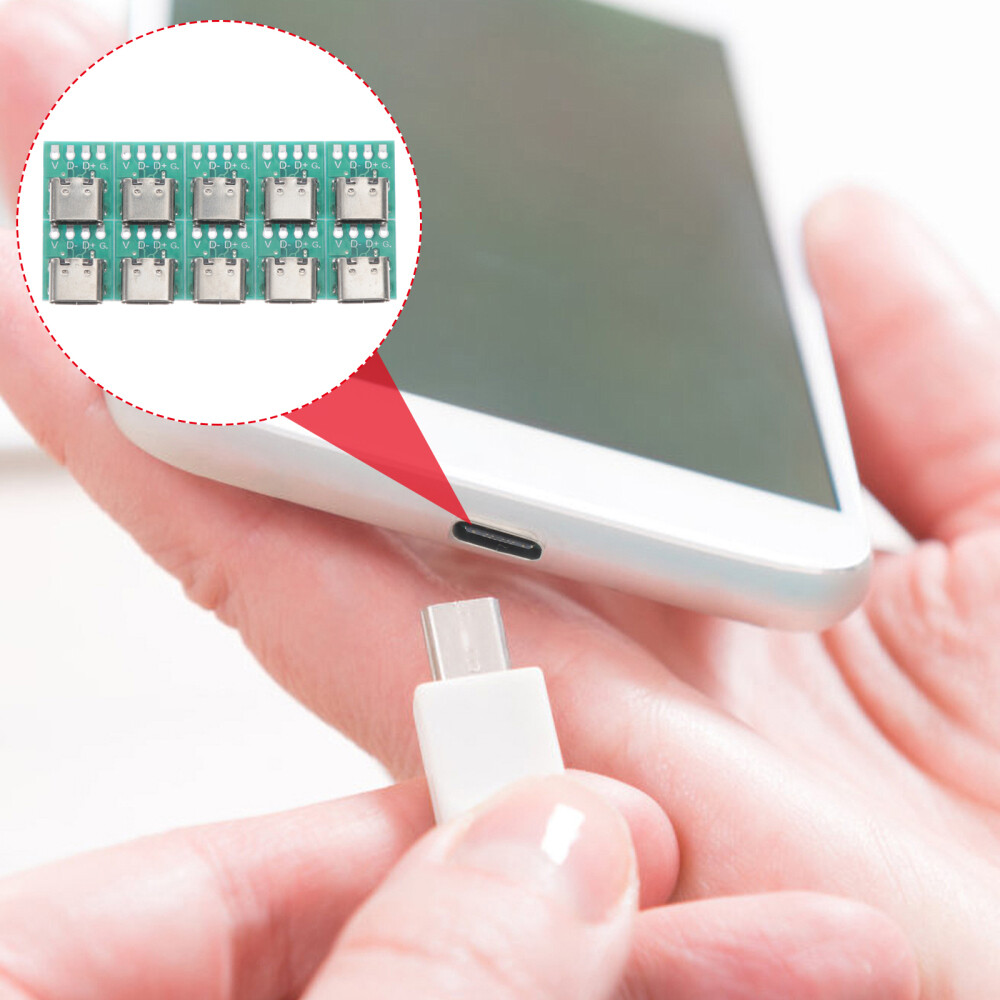 10-Piece DIY Female C-Type Connector Adapter Splitter Boards