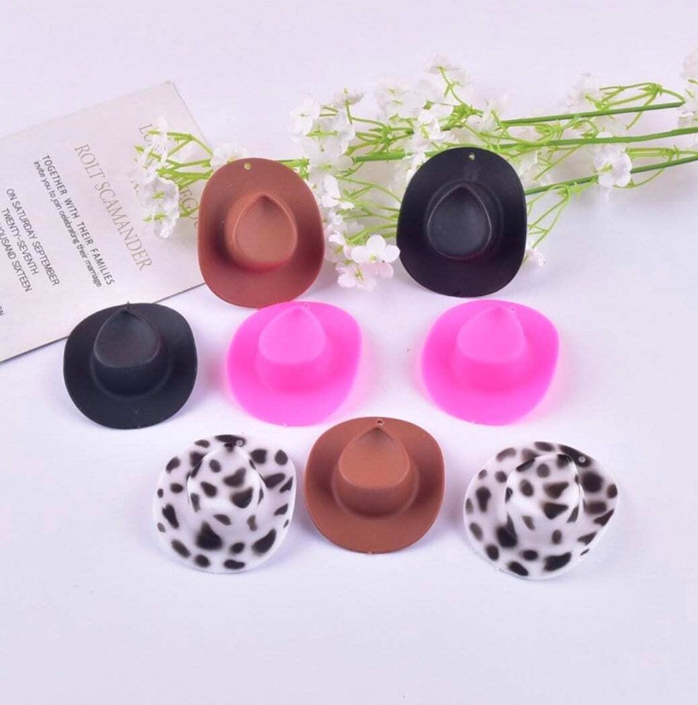 5.4x4.6cm Cowboy Hat Resin Charms for Unique Crafts