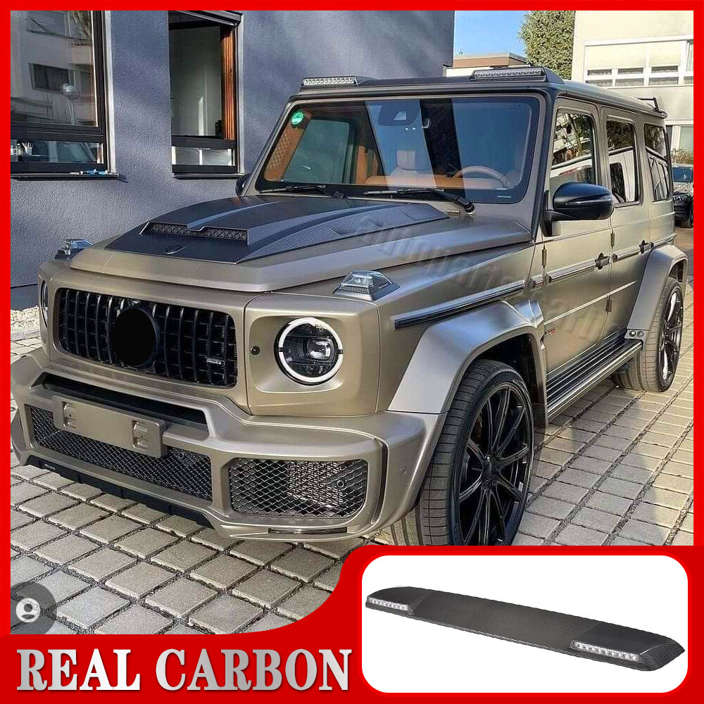 Carbon Front Roof Spoiler Wing W/Light For Mercedes-Benz W464 W463 G63 2019UP
