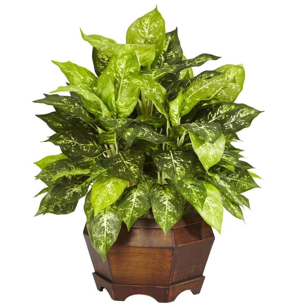Variegated Silk Dieffenbachia Artificial Plant for Home or Office Decor