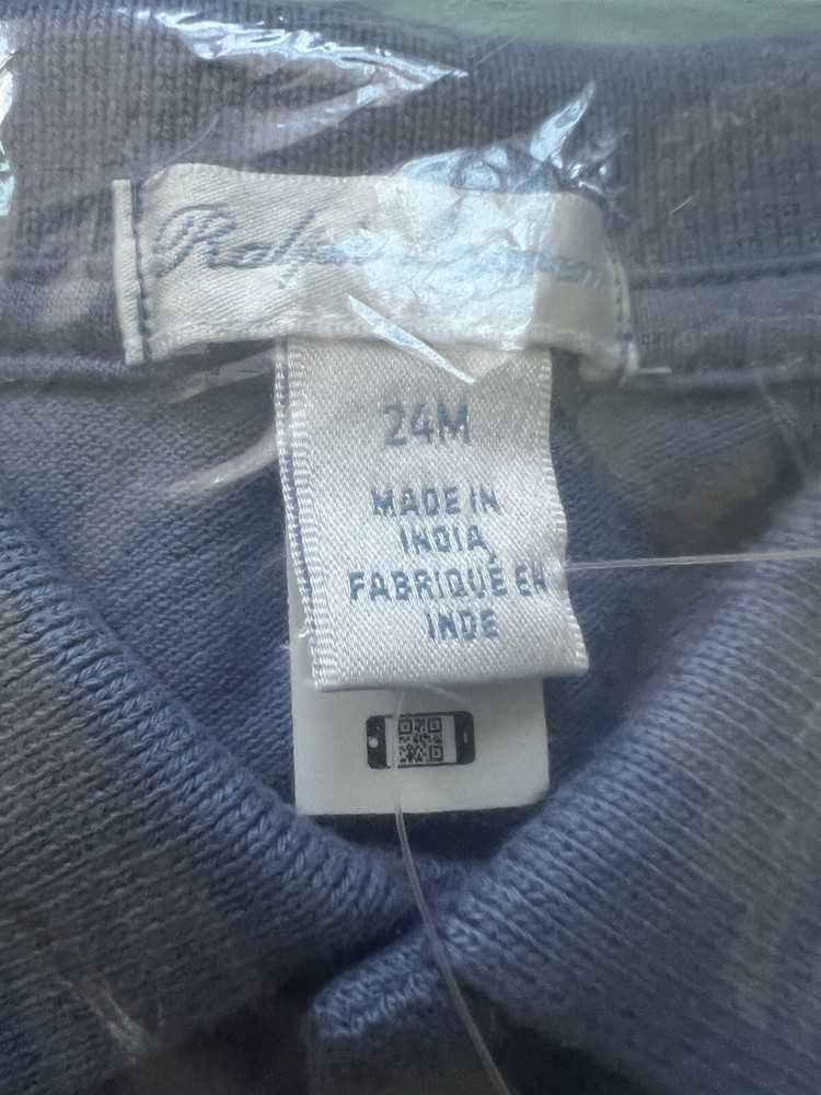 Polo Ralph Lauren Toddler Girl Blue Ruffle Hem Shirt Dress Size 24M Short Sleeve