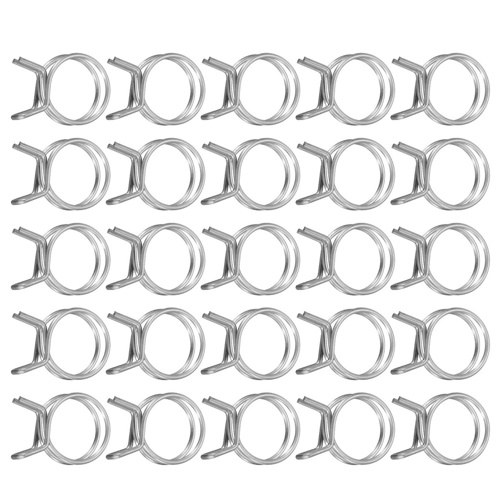 25Pcs 24mm/0.95inch Double Wire Spring Hose Clamp