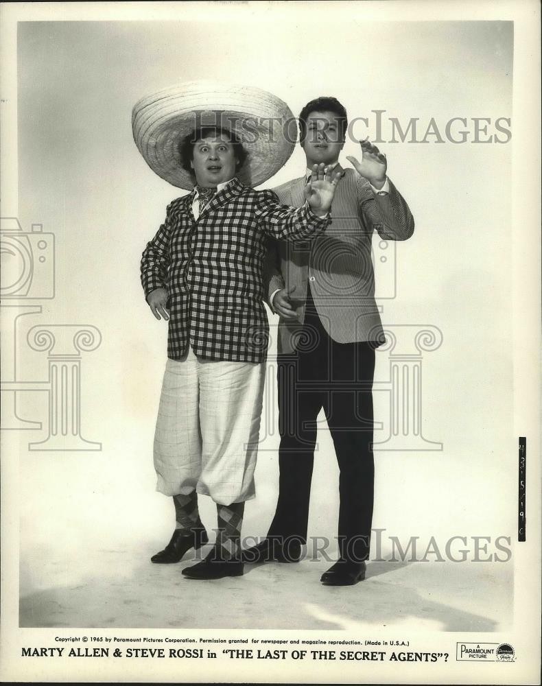 1965 Press Photo Comedians Steve Rossi & Marty Allen in Movie Scene - nox01519