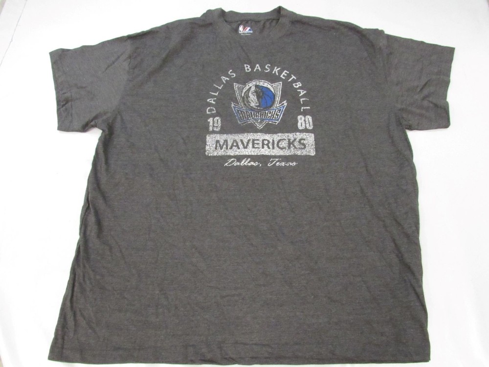 New Dallas Mavericks Mens Size 4XL 4X-Large Grey Majestic Short Sleeve Shirt