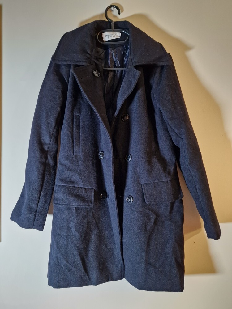 Wool French Coat Women's Black Wool Large