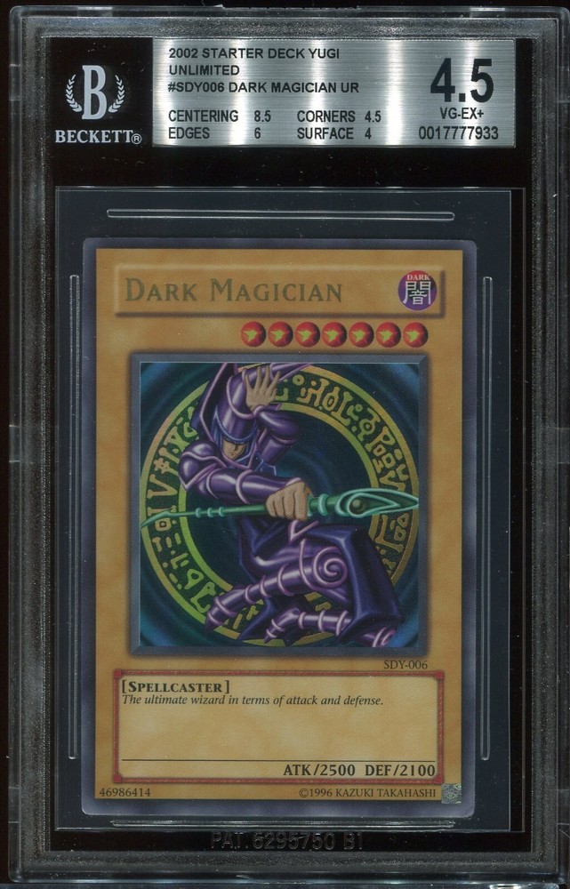 2002 Dark Magician Yugioh BGS 4.5 VG-EX+ SDY-006 OG Ultra Rare Beckett Subgrades