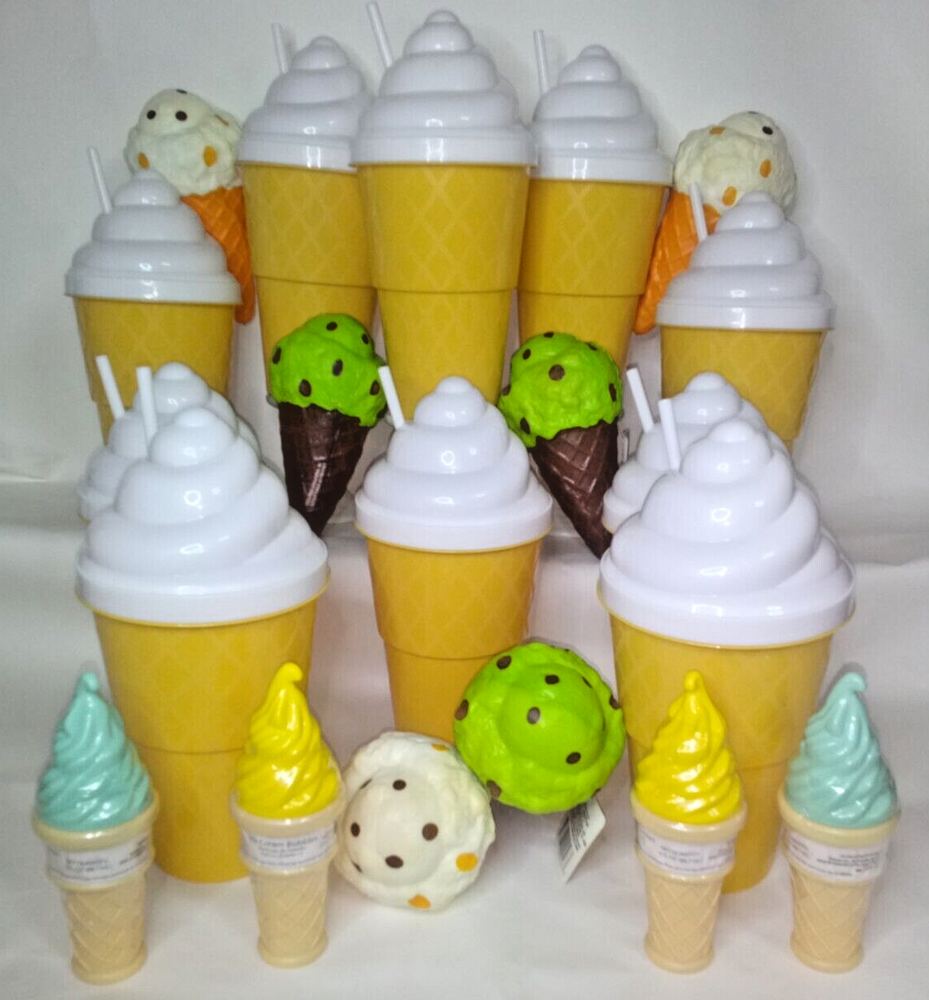 Ice Cream Cone Giant Tumblers +10 Birthday Party Supplies Decorations Favors