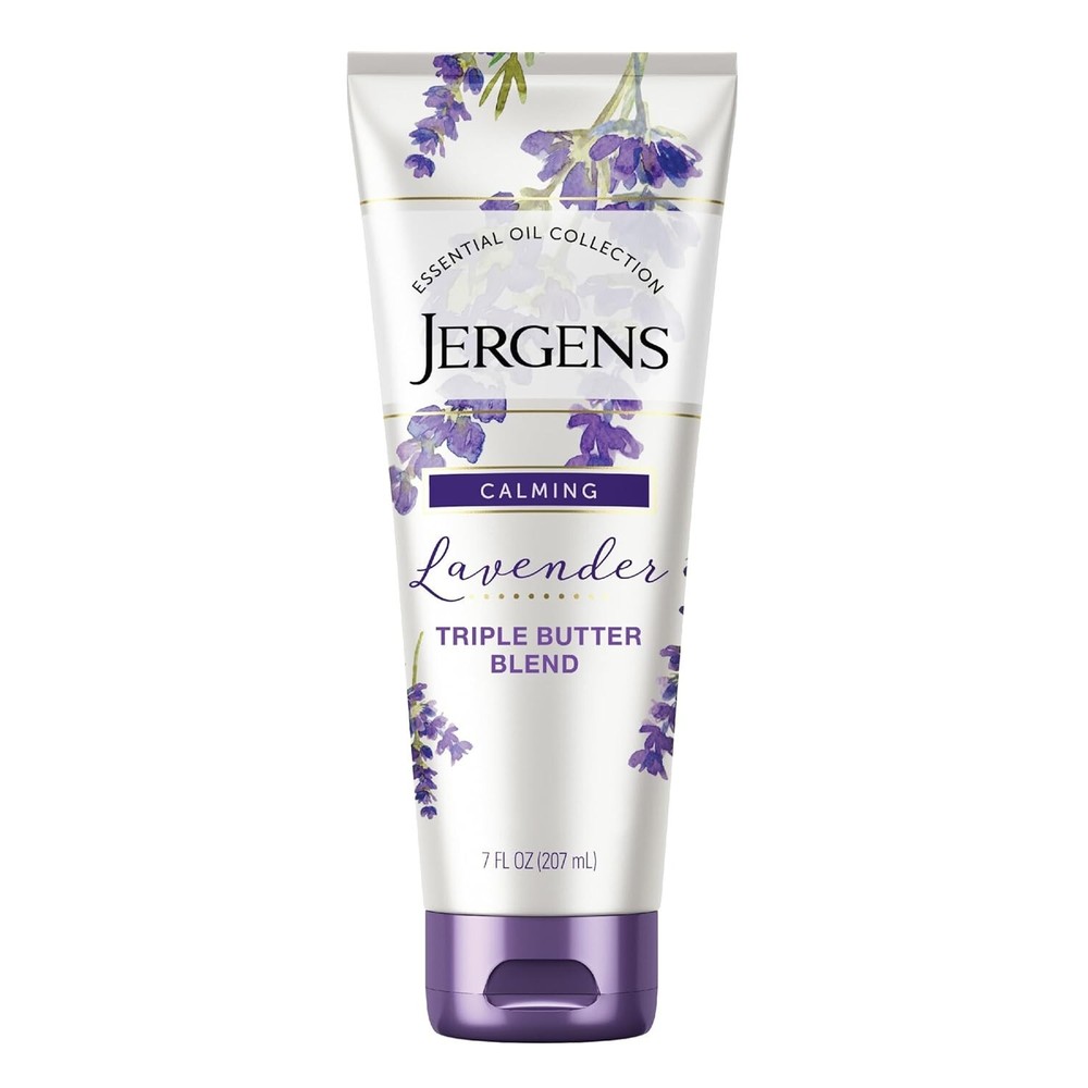 Jergens Lavender Body Butter Body and Hand Lotion, Indulgent Moisturization 7 oz