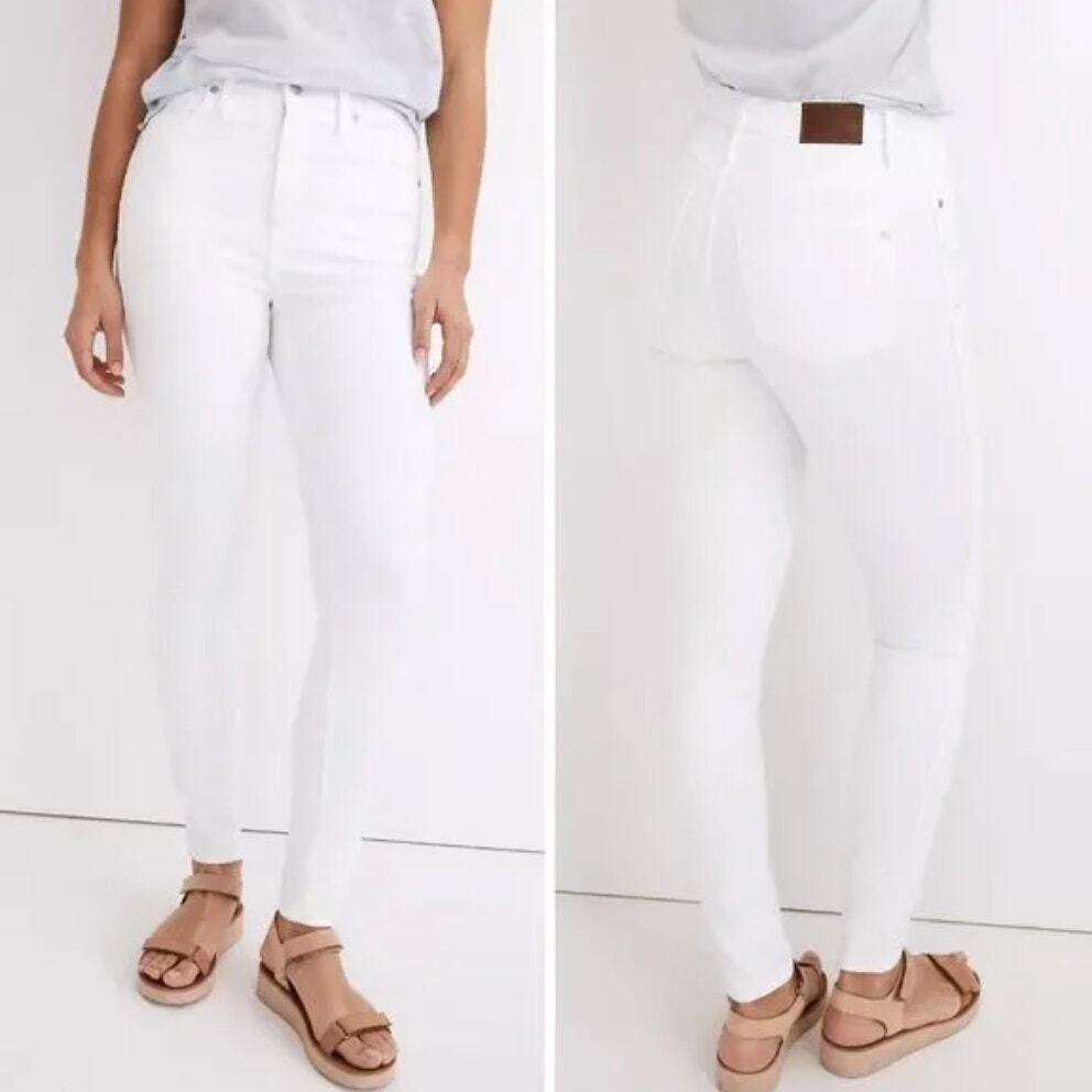 Madewell 10-Inch High-Rise Skinny Jeans in Pure White Size 26