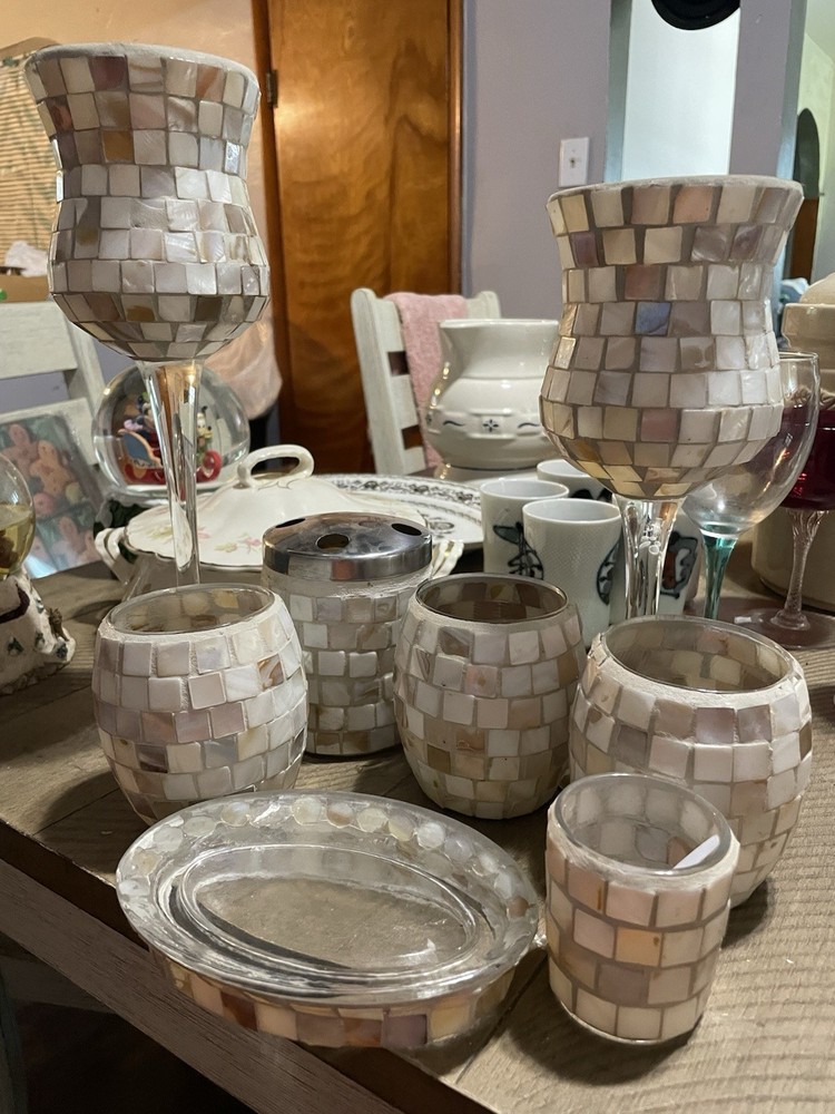 Mosaic Design Decorative  Bathrooms Glassware Set