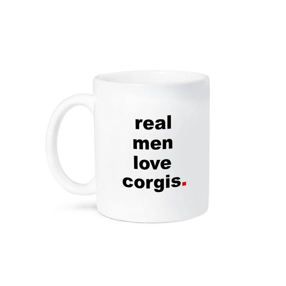3dRose Real Men Love Corgis Ceramic Coffee Mug