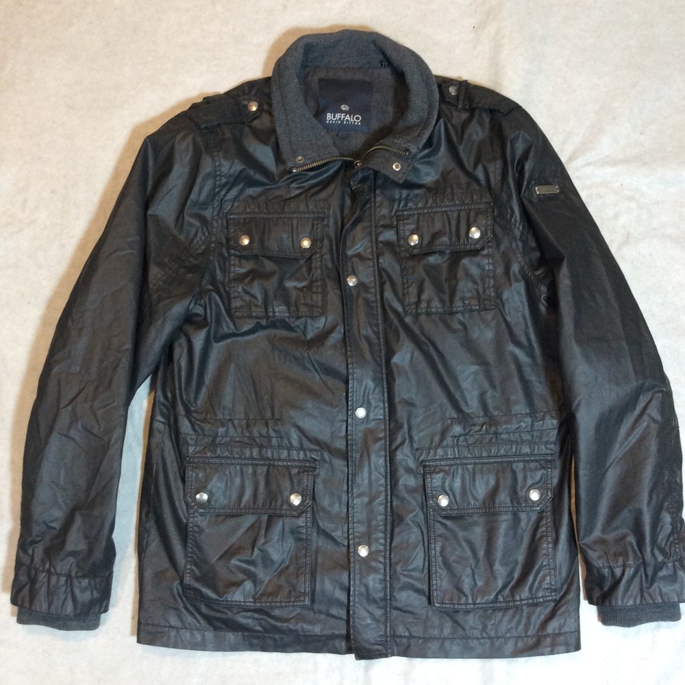 Buffalo David Bitton Winter Coat Men's 2XL Black Full Zip 6-Pockets Parka Lined