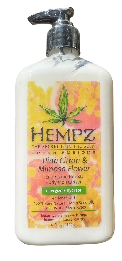 Hempz PINK CITRON & MIMOSA FLOWER Herbal Body Moisturizer After Tan Lotion 17oz