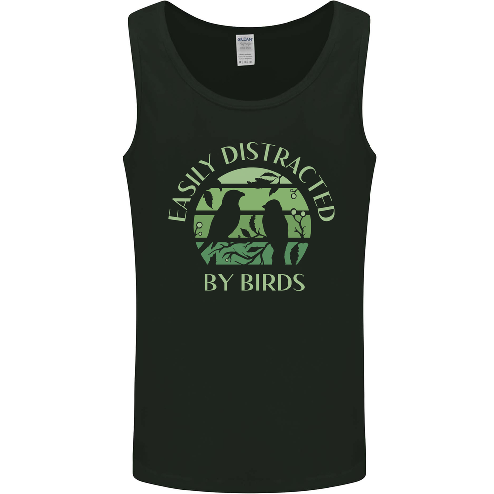 Distracted By Birds Funny Birdwatching Birding Mens Vest Tank Top