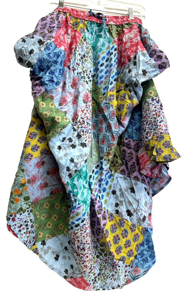 Patchwork Fingerloop Skirt 100% Cotton. You Can Tie Them Up For Dancing Or Down.
