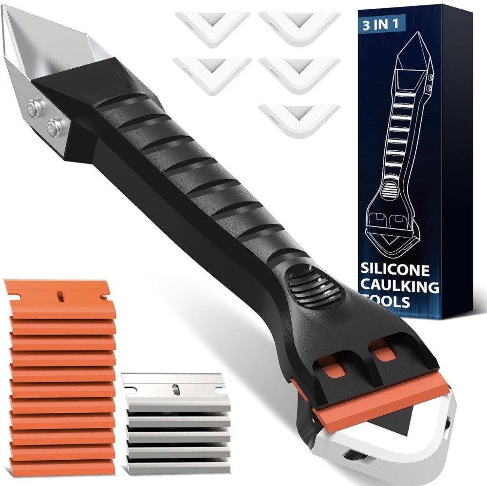 Silicone Caulking Tool Kit 3-in-1 Grout Sealant Remover Finishing Tool A8