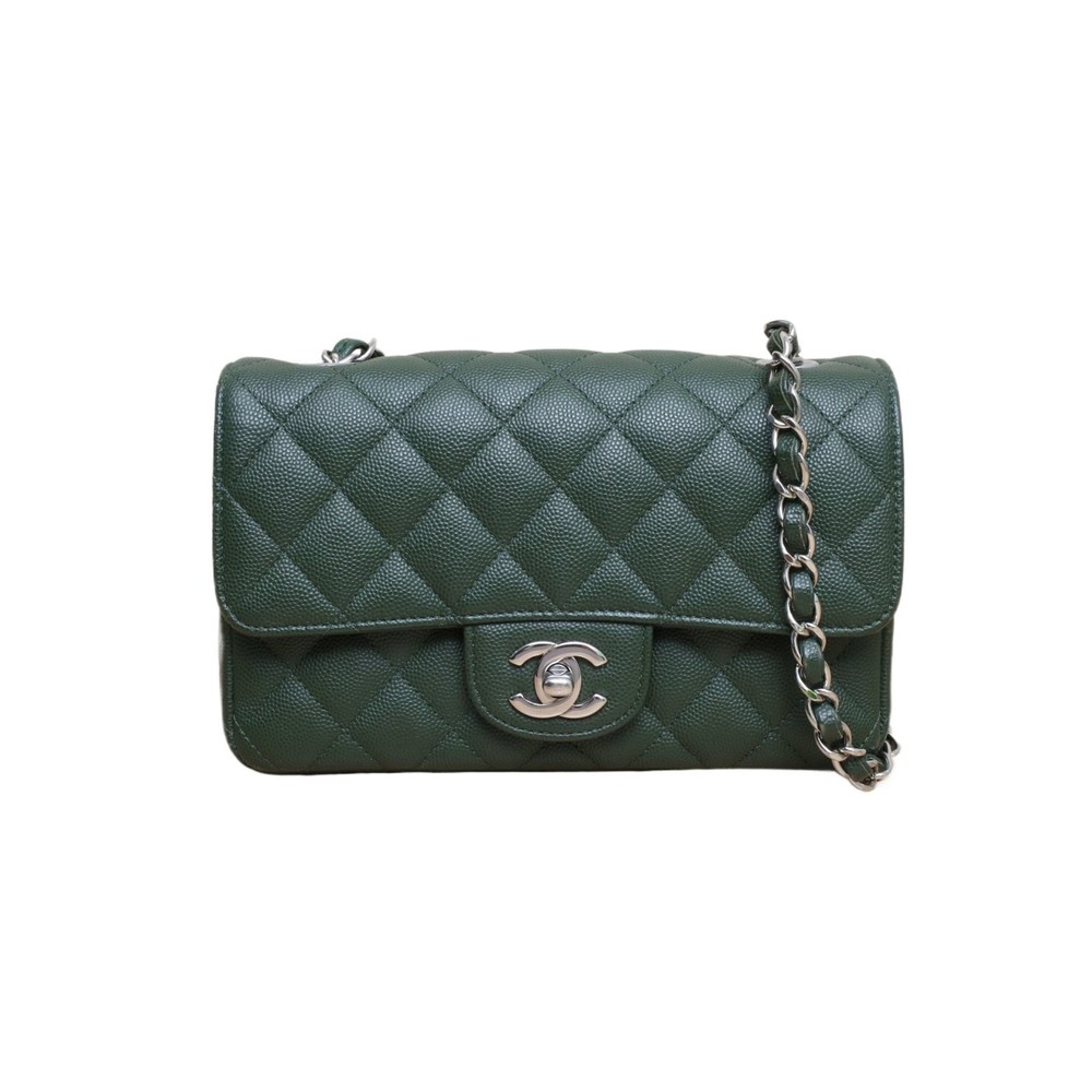 CHANEL CF Flap Bag Green Large Mini 20cm Crossbodybag  P225992559