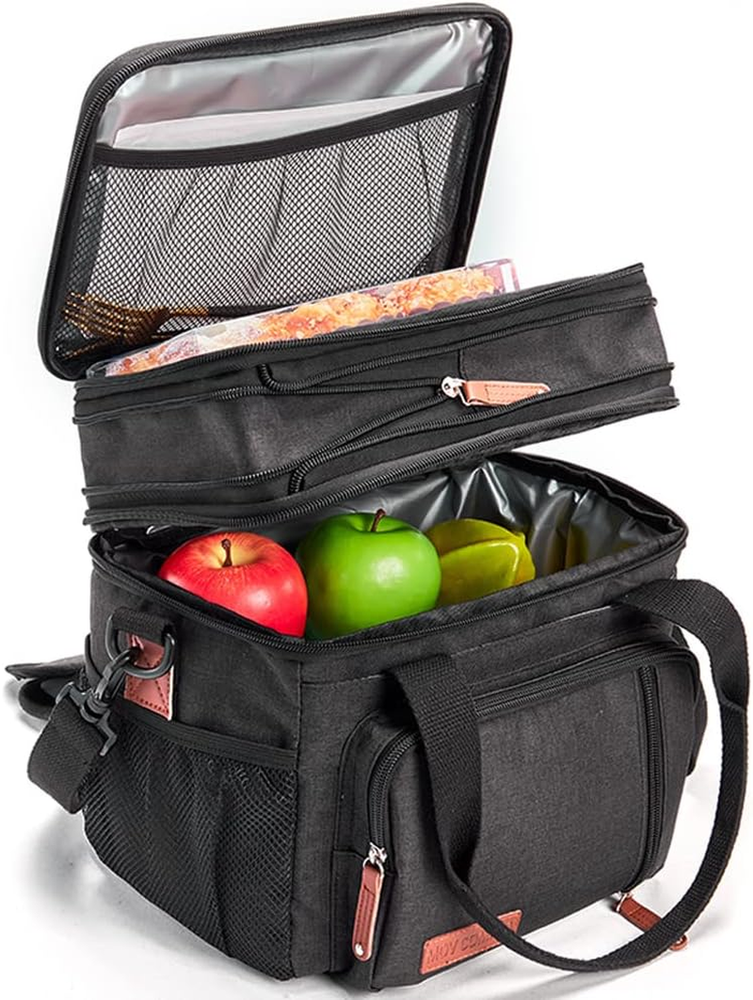 Expandable Black Lunch Box for Men & Women - Perfect for Work  