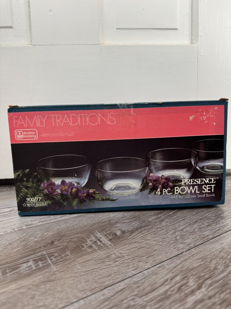 Anchor Hocking 4-Piece Small Glass Bowl Set for Family Traditions