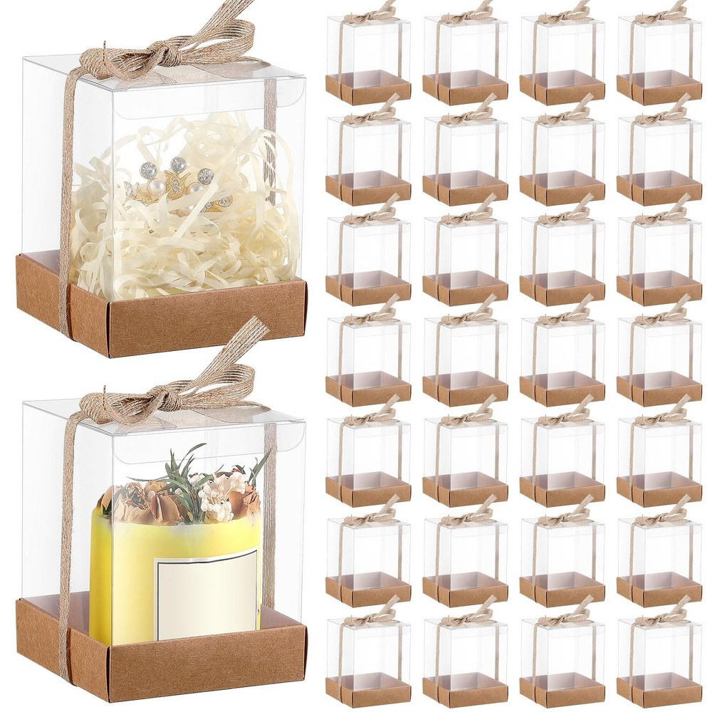 36-Pack 3.5x3.5x4.3in Clear Candle Gift Box for 4-18oz Candles